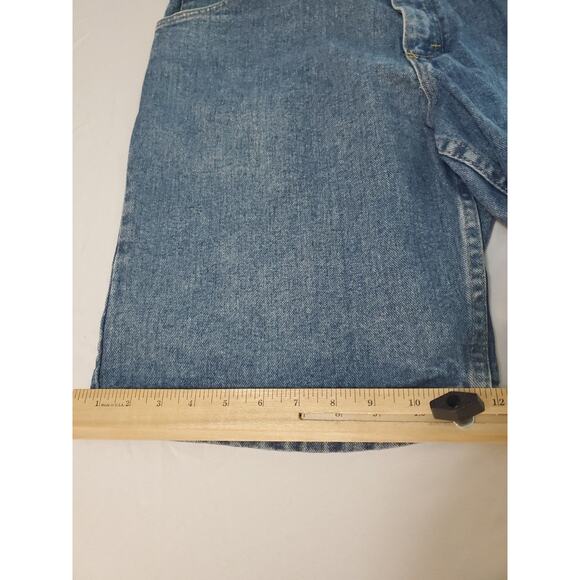 Wrangler Mens Jean Shorts Blue Size 36 100% Cotton Relaxed Fit Button Zip Pocket - Picture 6 of 12